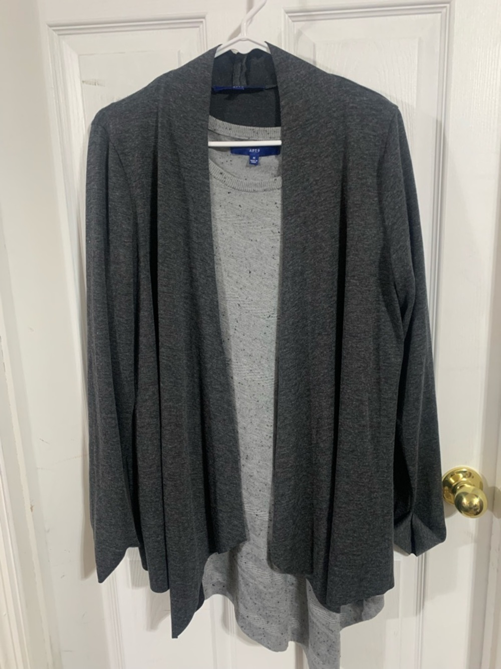 Lot of 2 Apt. 9 Dark Charcoal Open-Front Women's Cardigan